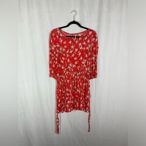 Floral Drop Waist Wrap Dress